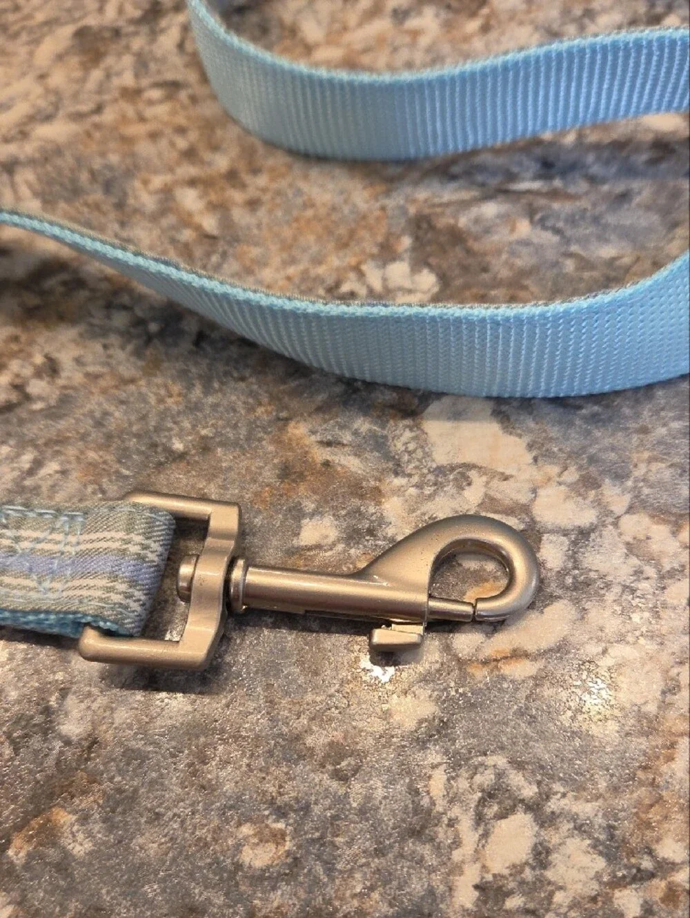 Dogs  Blue Plaid Harness with Faux Shearling Trim Harness And Leash